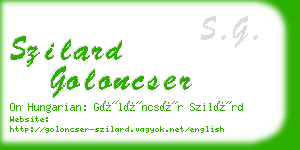 szilard goloncser business card